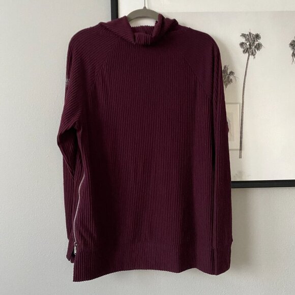 Andrew Marc New York | NWOT Sport Ribbed Funnel Neck Pullover Maroon Size Medium - Picture 5 of 8